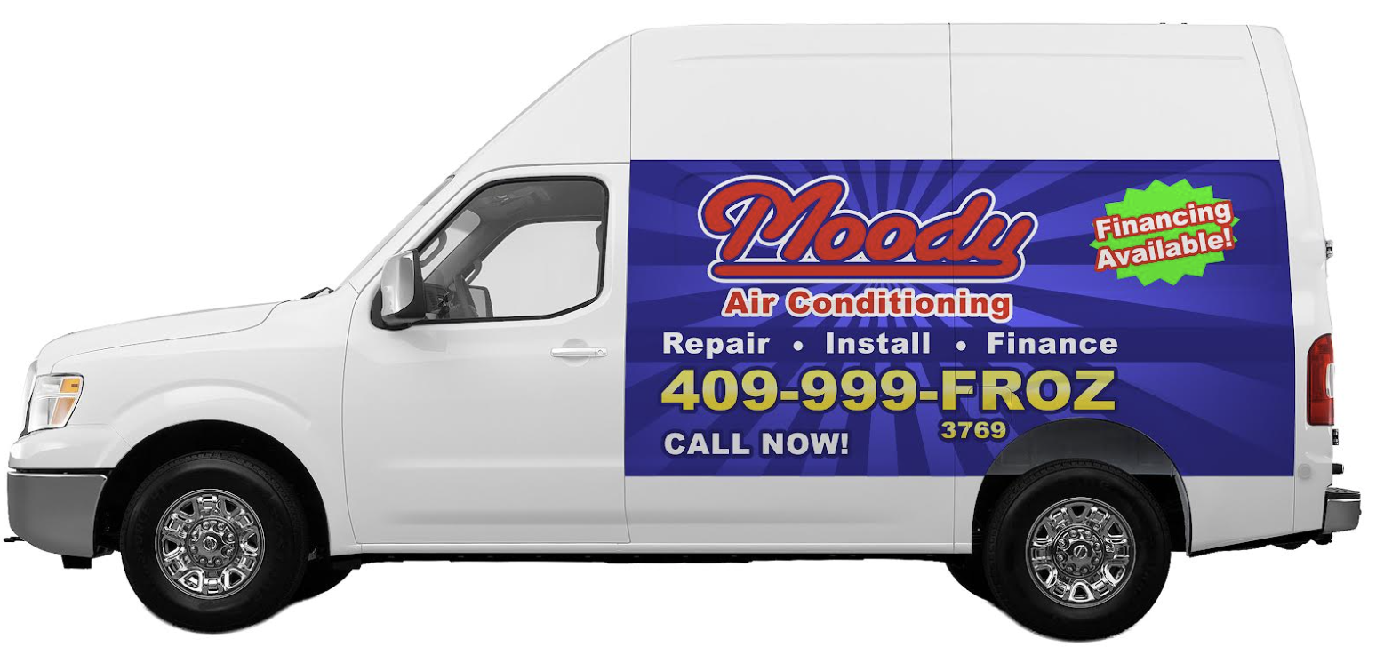 Moody Air Conditioning service van